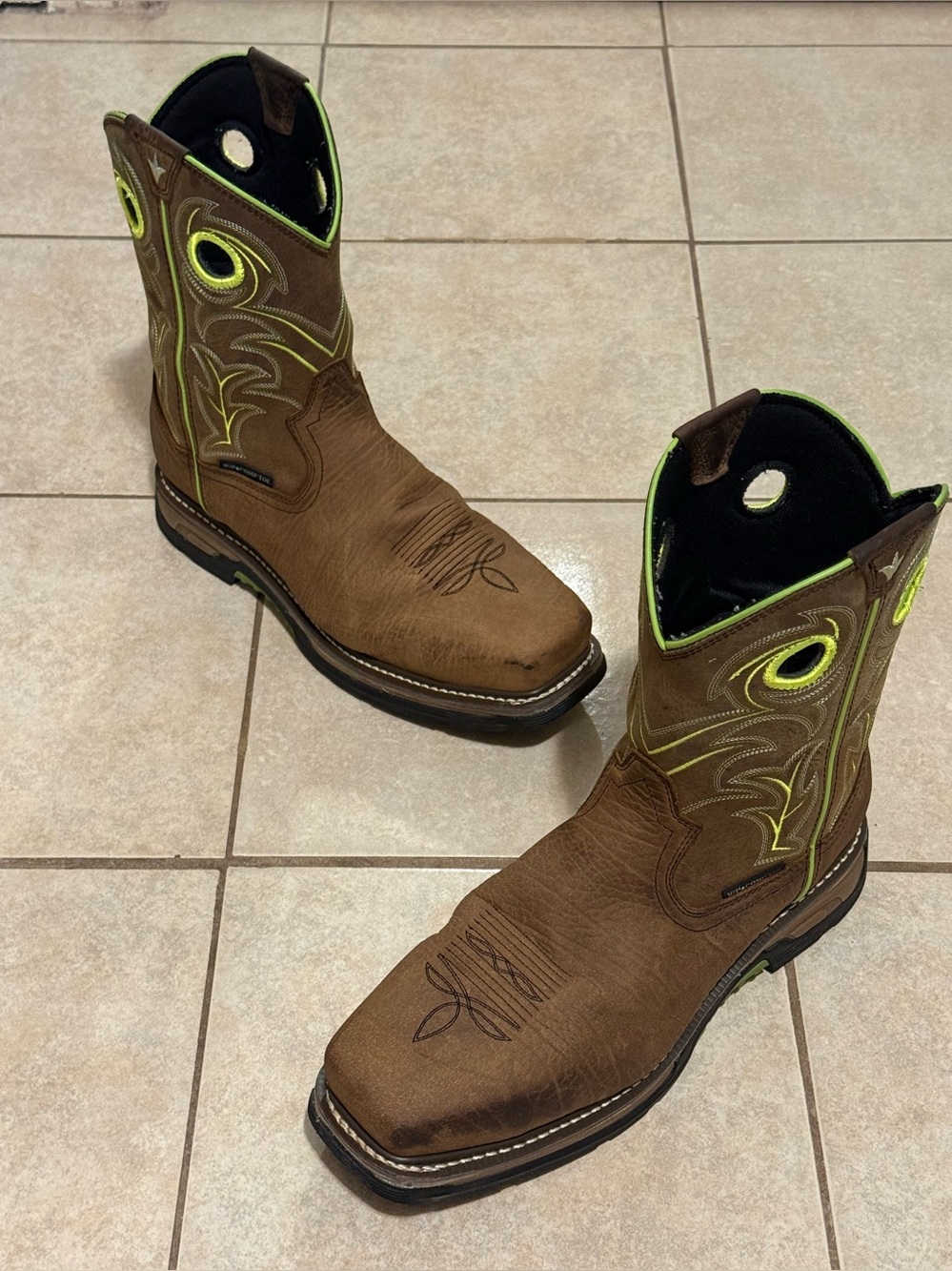 Dan Post DP59413 Men's Storms Eye Waterproof Boots - Brown/Green 12 M